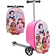 Fast Forward Disney Princess Suitcases for Girls – 18” Lightweight Kids Ride On Suitcase Scooter – 4” Wider Non-Slip Standing Deck with Weight Limit (Luggage 11lbs and Scooter 100lbs)