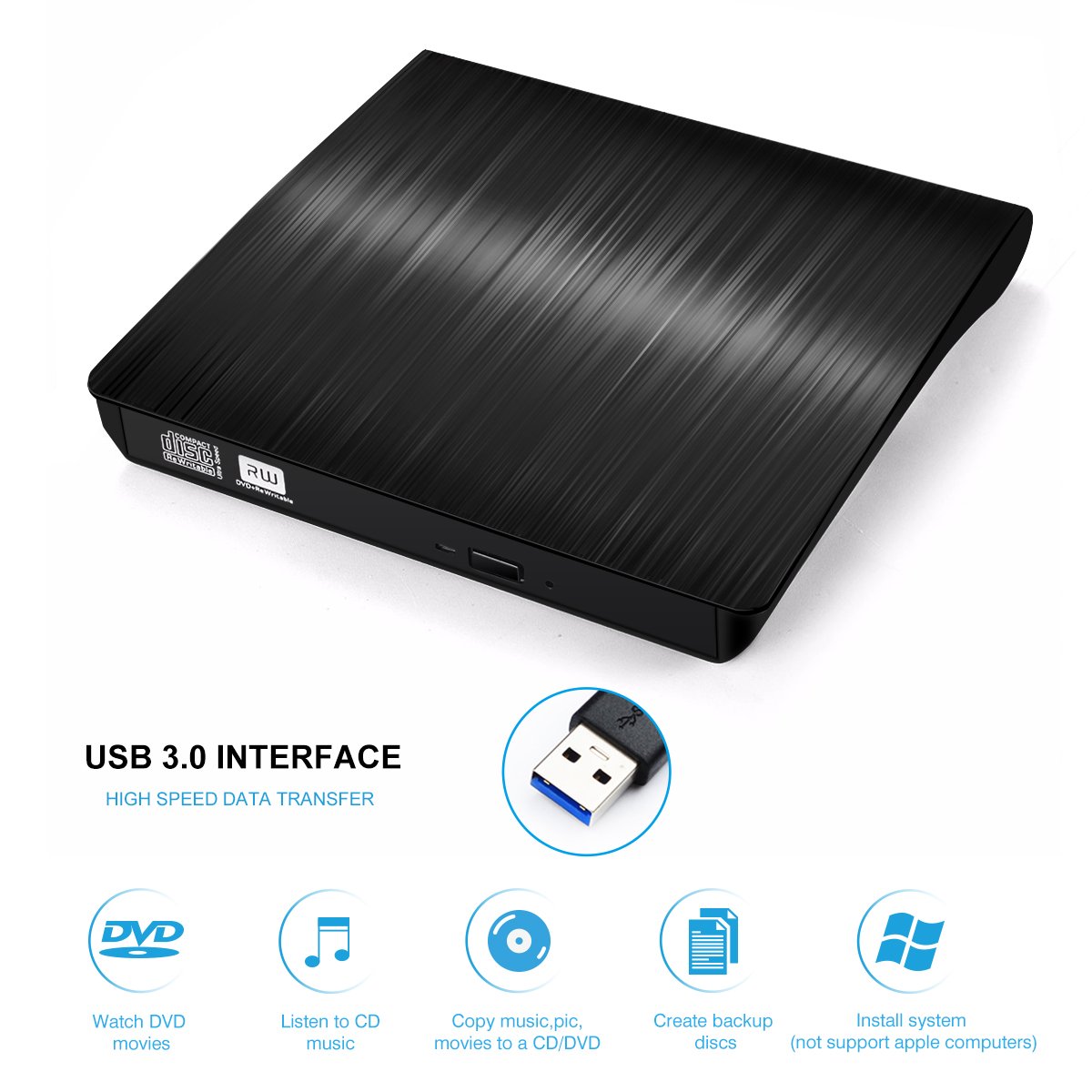 Externes DVD Laufwerk, BESTRUNNER USB 3.0 CD: Amazon.de: Computer & Zubehör