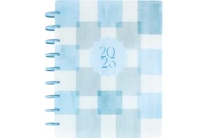 THE HAPPY PLANNER Happy Planner Sustainable Disc-Bound 12-Month Daily, Weekly, and Monthly Planner, Jan.–Dec. 2025, Classic Size, Dashboard Layout, Coastal Club, 72 Pages, 12 Dividers, 2 Sticker Sheets, 7" x 9.25"