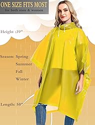 Borogo 2 Pack Rain Ponchos for Adults Reusable