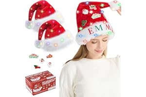 Christmas Hat - DIY Full Hat Design, LED Light Up Santa Hats for Holiday Festivities, Parties & Decorations