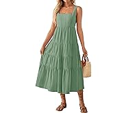 ZESICA Women's Summer Sleeveless Dress Casual Backless Loose Flowy Tiered Sundress Beach Cover up Tank Dresses