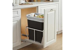 Pullout Trash Can for Kitchen Cabinets, 40 QT Under Sink Garbage Waste Recycling Bin, Under Mount Waste Container with Adjust