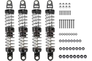 RCAWD 7075 80mm Shock Absorbers Universal for 1/10 RC Crawler Upgrades, for SCX10 I II III Pro 90046 AXI231017 TRX4 TRX6 Redcat D90 MST RC Shocks Dampers with Spring Black