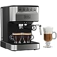 BLACK+DECKER Semi-Automatic 15 Bar Espresso and Cappuccino Maker, Versatile Machine with Ability to use Grounds or ESE Pods to Make Your Perfect Cup of Coffee