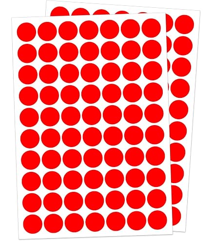 Amazon.com : Ouzoustate 2340 PCS Red Circle Dot Stickers 1/2