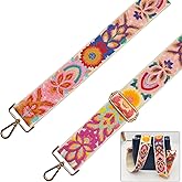 Hibate Floral Women's Wide 2" Replacement Purse Bag Strap for Handbags - Crossbody Shoulder Straps w/Gold Clips (Floral)