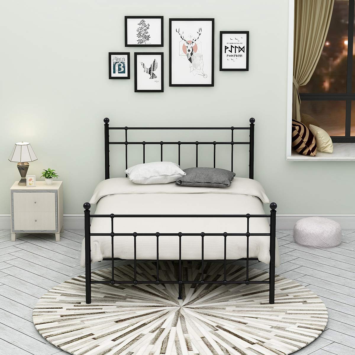Best black iron headboard full