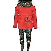 Unique Baby Girls Kids Toddler 3pc Outfit Set Long Sleeve Layered Hem Tunic Top Leggings and Scarf