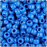 BeadTin True Blue Neon Bright 9mm Barrel Pony Beads (500pcs)