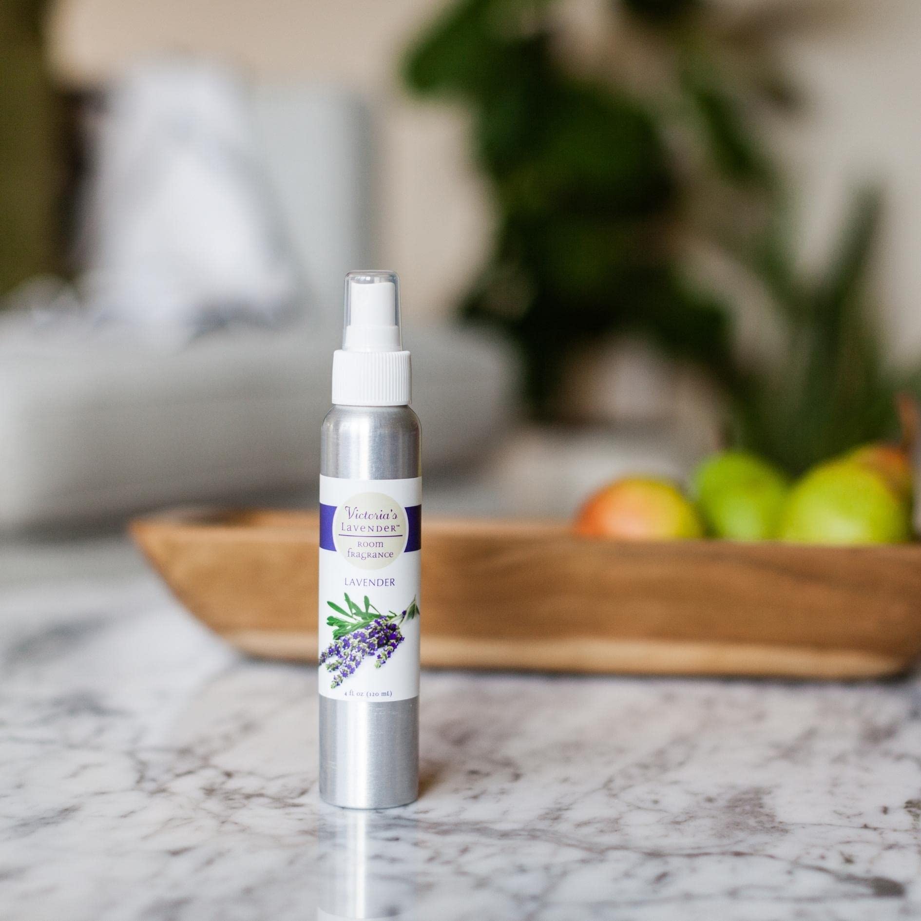 Victoria's Lavender Room Spray, All Natural Home Atmosphere Essential Oil Concentrated Room Fragrance, Air Freshener, Bathroom Odor Eliminator, Made in the USA, Lavender - 1 Pack (4 Fl Oz)