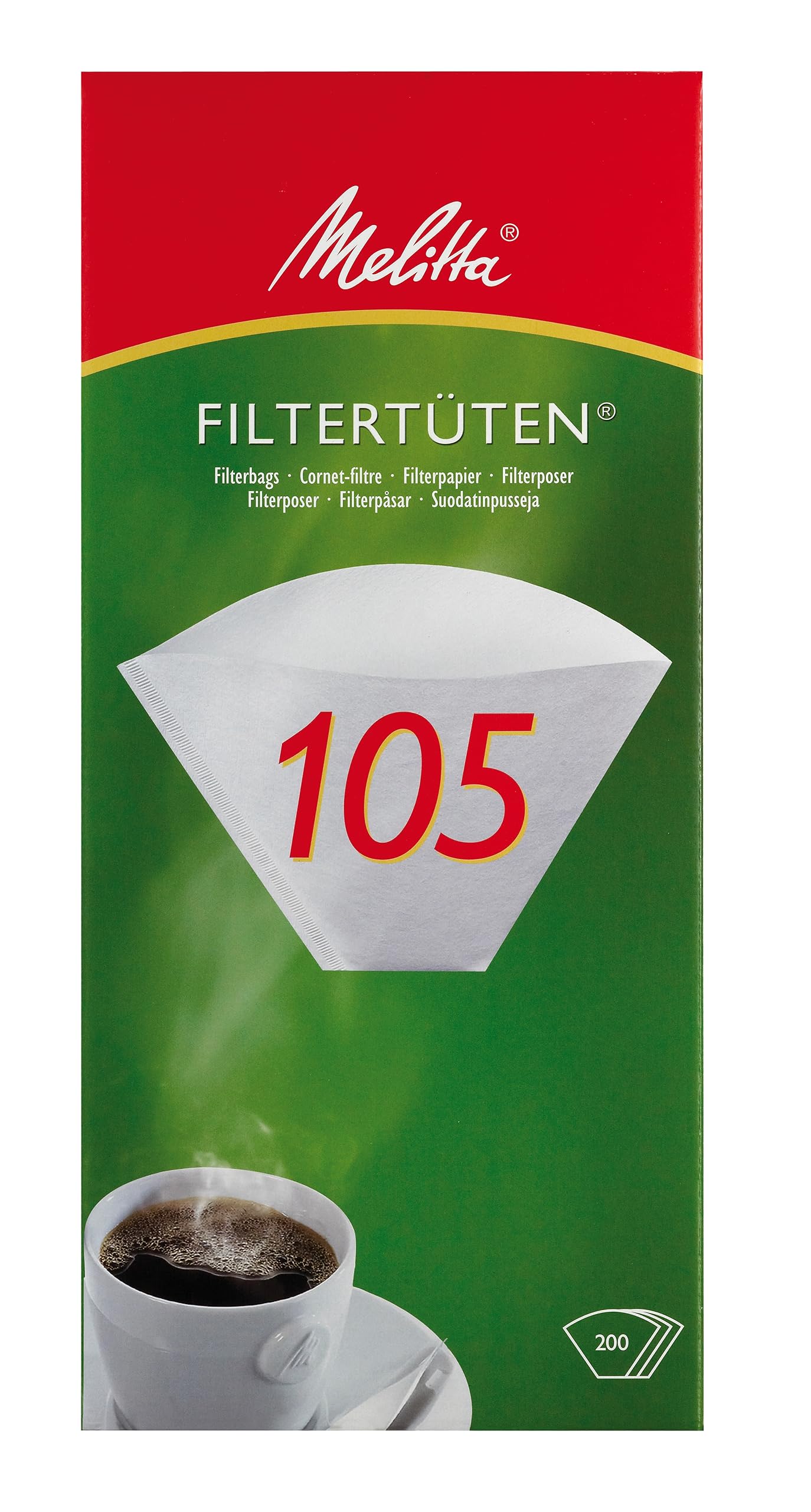 Box Melitta Filter Bags 105, Natural Brown Pack of 200.