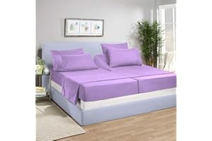 Luxxurecare Split King Sheets Set for Adjustable Bed - 5 Piece - Egyptian Cotton 1000 Thread Count Split King Sheet Set with 