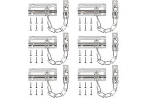 CYEAH Door Chain Lock Heavy Duty, 6 Pack Chain Lock Door Guard with Lock, Sturdy and Rust-Resistant Steel Chain Locks for Ins