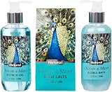Invero 3pc Ocean Mint Peacock Body Bath Gift Set w/ Ceramic Tray Shower Gel view 2