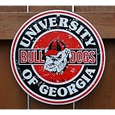 Tag City Georgia Bulldogs 12 Inch Embossed Metal Nostalgia Circular Sign