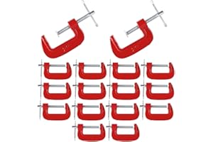 AEIOUS 16Pack 2Inch C Clamps Set, Heavy Duty C-Clamp for Woodworking, Quick-Grip C Clamp with Throat Depth 1-3/16-Inch, 2-Inc