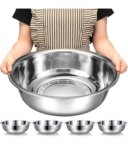 10-Pc Stainless Steel Mixing Bowls Set – 13 Qt Large Bowl, 16 Inch, Mirror Polish, Dishwasher Safe - View #2