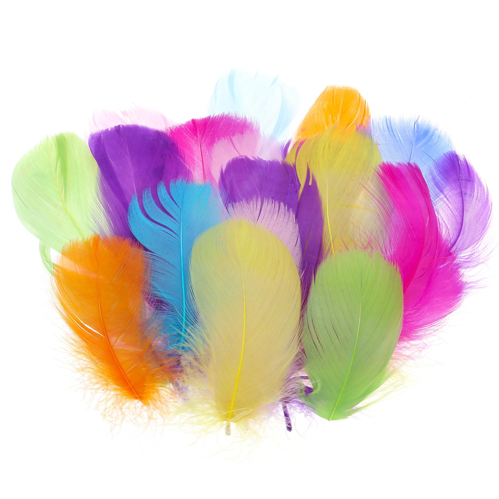 PATIKIL Colorful Feathers 3-5inch, 300pcs Goose Feathers Bulk for Crafts DIY, Wedding Home Party Decorations Dream Catcher, Multicolored