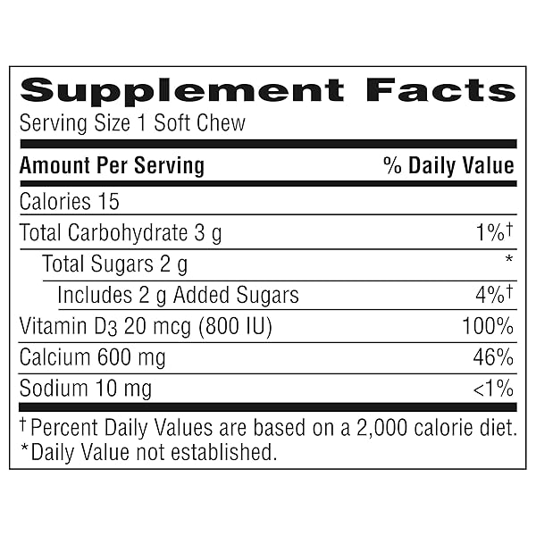 CALTRATE SOFT CHEWS 600 PLUS D3 CALCIUM VITAMIN D SUPPLEMENT, VANILLA CREME – 60 COUNT