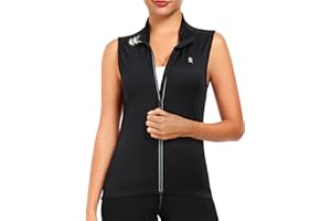 Little Donkey Andy Women's Breathable Cycling Vests full Zip Reflective Sleeveless Jerseys Running Biking Shirts 4 Pockets