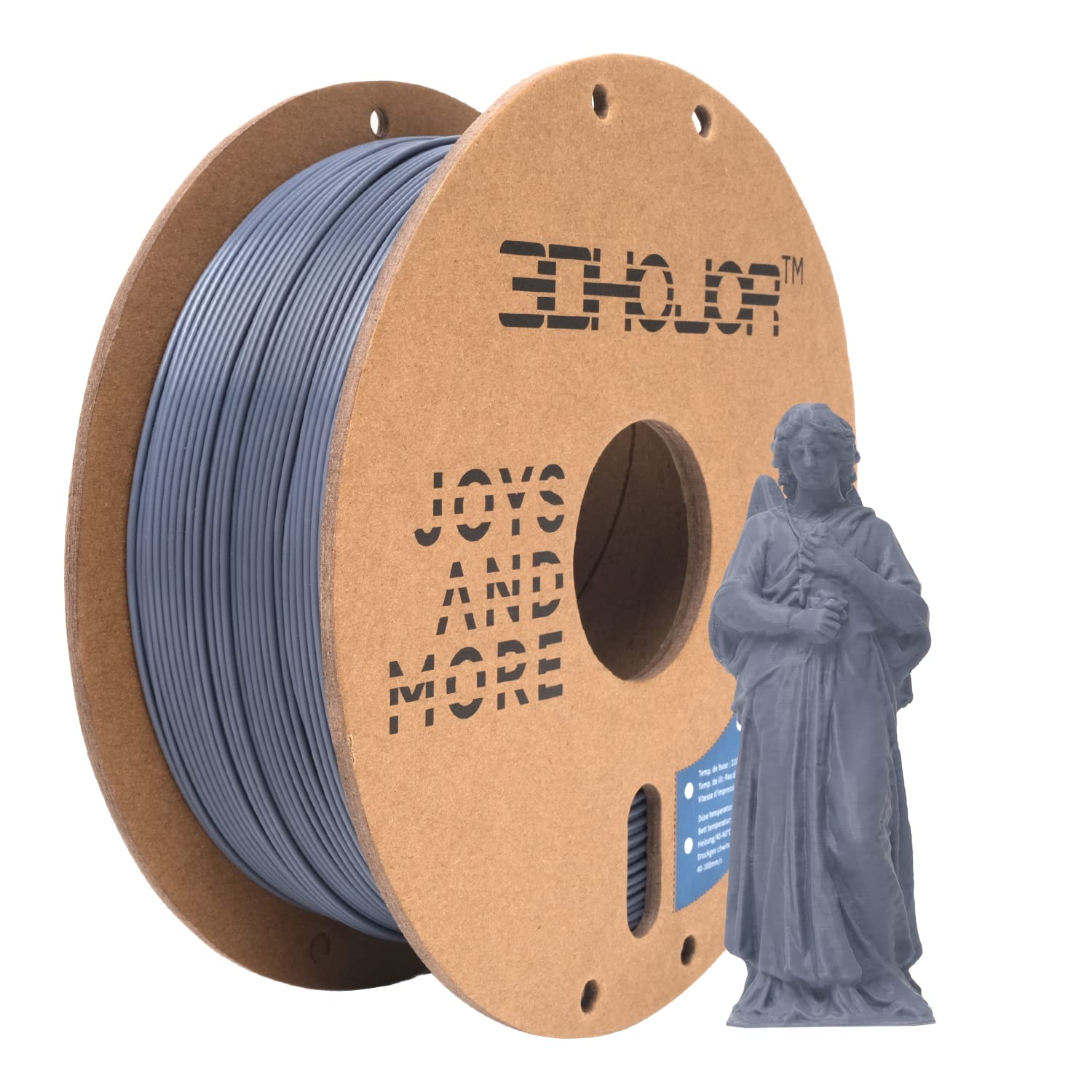 Photo 1 of 3DHoJor PLA Pro (Plus) Filament 1.75mm, 3D Printer Filament PLA+, Cardboard Spool 3D Printing Filament, Dimensional Accuracy +/- 0.03 mm, Grey, 1kg
