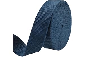 AEVORA 1 inch Cotton Webbing Braid Handles Bag Strap 15ft High Density Webbing Plain Weave Straps for Cloth Tote Bag, Pet Collars, DIY Projects, Crafts, Outdoor Accessories (Navy 519)