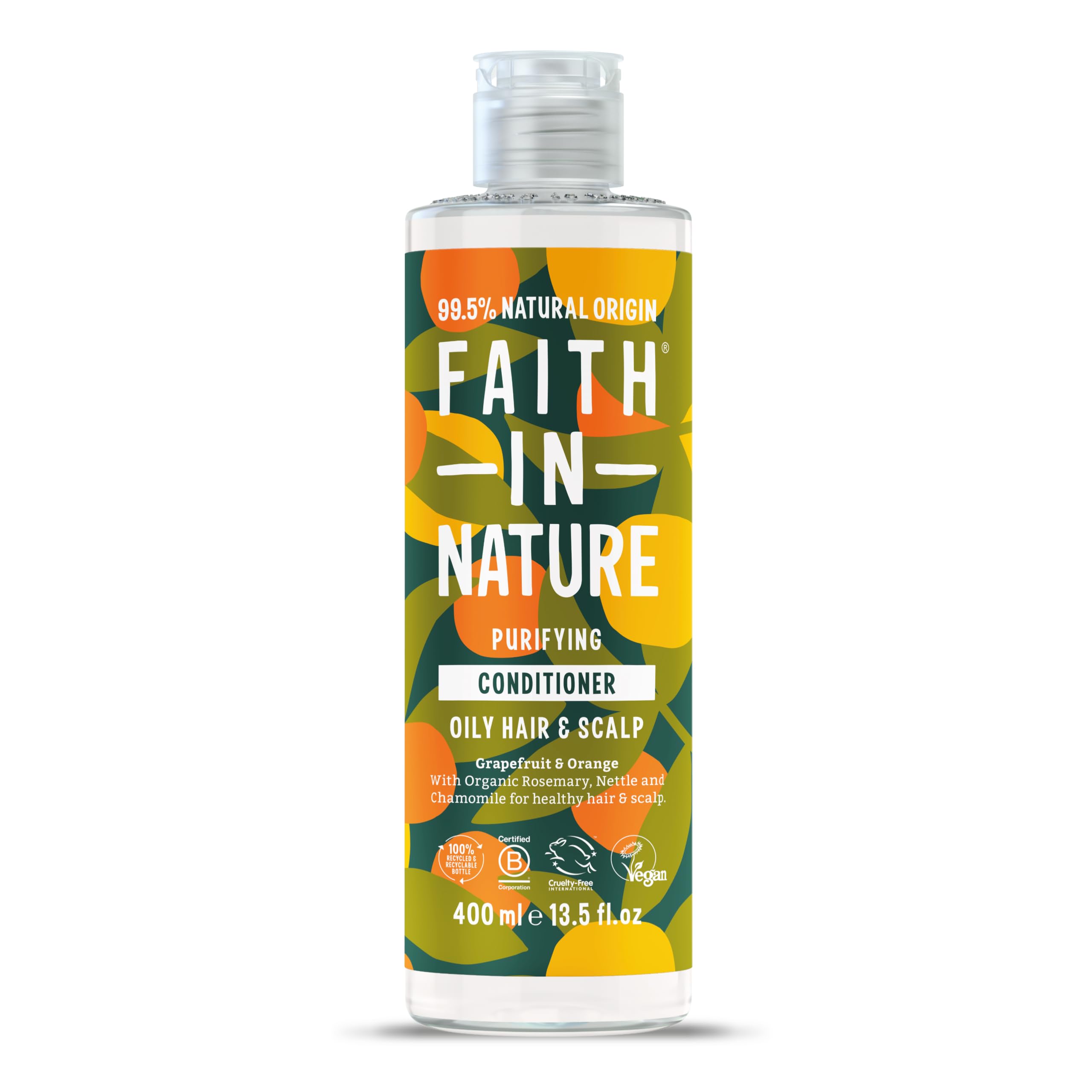 Faith In Nature Natural Grapefruit & Orange Conditioner, Purifying for Oily Hair & Scalp, Vegan & Cruelty Free, No SLS, Silicones or Parabens, 400ml — image 1