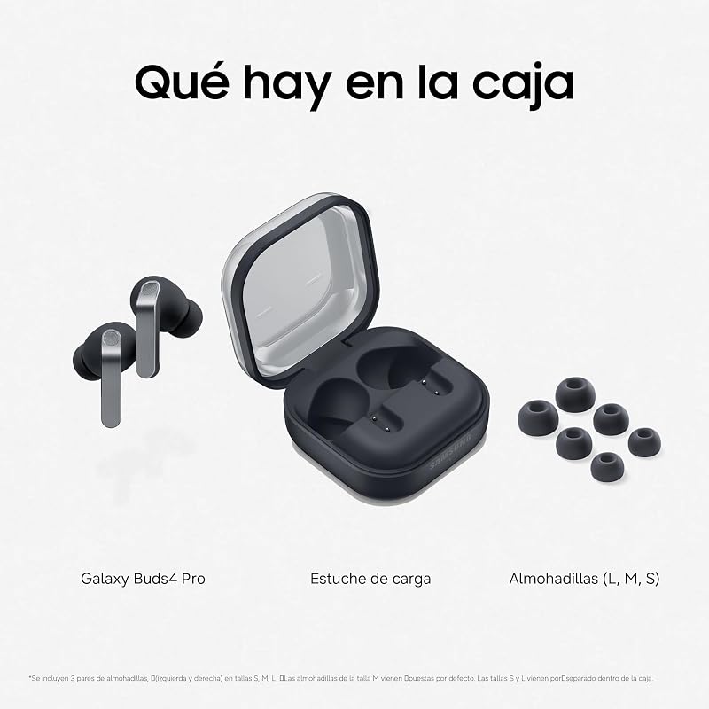 Galaxy Buds4 Pro, Auriculares Bluetooth, Audio Hi-Fi, Cancelación de Ruido Adaptativa, Llamadas súper claras, Agente IA, Garantía del Fabricante 3 Años+1 Año Extra, Negro (Versión Española) — foto 8 de 8