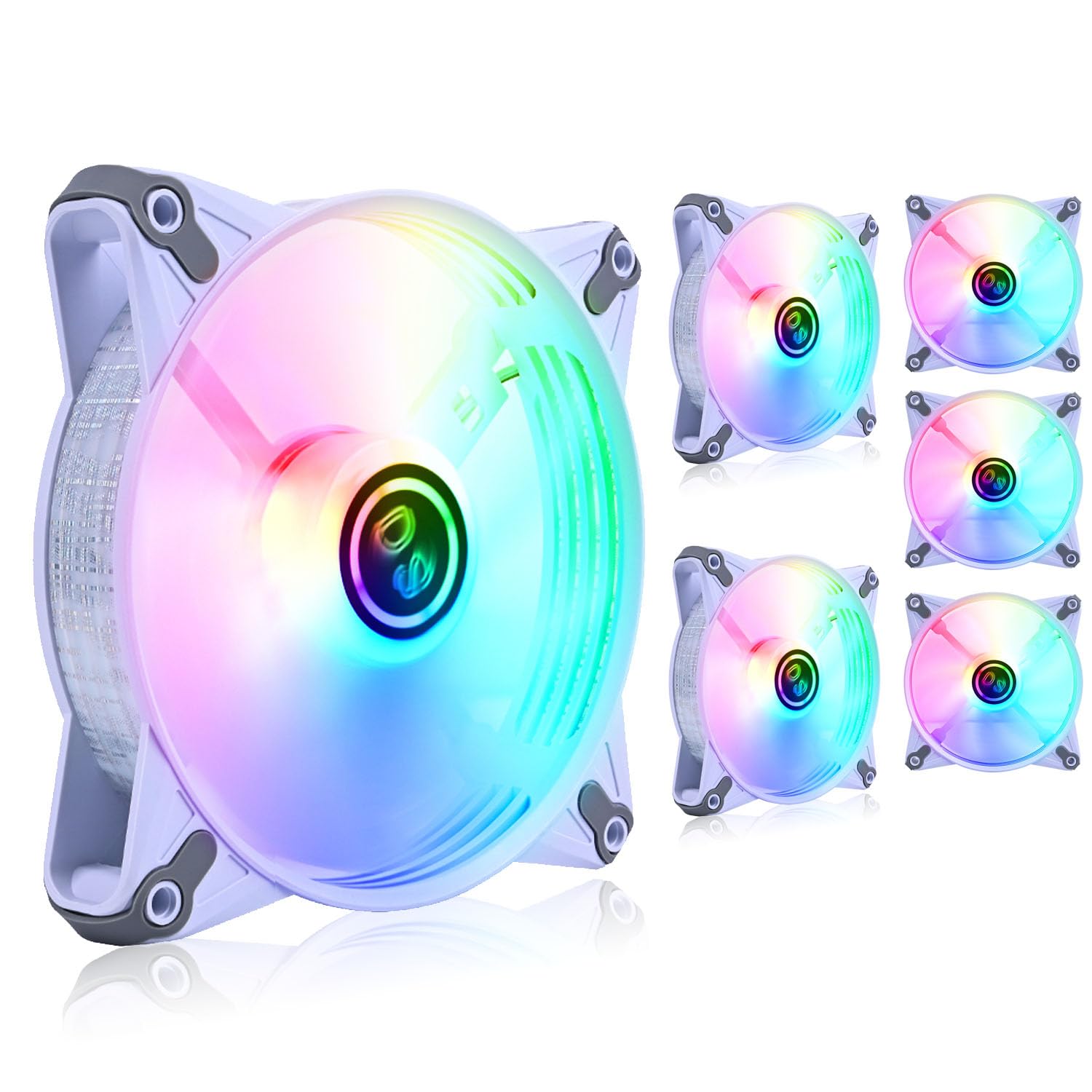Ds Led Fans DS Static RGB LED 120MM White Case Fan for PC Cases, CPU Coolers ...
