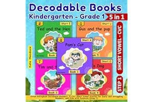 Decodable Books Kindergarten - Grade 1: Orton Gillingham Decodable Readers, 5 CVC Short Vowel Stories for Early and Struggling Readers, and Kids with Dyslexia (Step 1) (Decodable Books Hero)