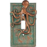 Top Brass Large Octopus/Kraken Electrical Cover Wall Plate Bronze/Verdigris Finish - Single Switch, Double, Rocker, Outlet (S
