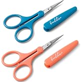 Beaditive High Precision Detail Scissors Set (2-Pc) Sharp, Fine Tips | Paper Cutting, Scrapbooking, Sewing, Crafting | Stainless Steel | Protective Cover (Mid Century)