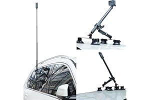 Taisioner Suction Car Mount for Camera Insta360 X4/X3/X2/GO 3/ONE/RS Compatible with Gopro Max 360 Outside Car Mount with 67” Invisible Selfie Stick 5 in 1 Suction Camera Mount kit for Action Camera