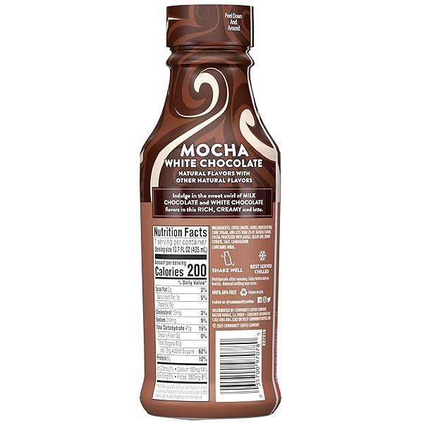 COMMUNITY COFFEE MOCHA WHITE CHOCOLATE ICED LATTE READY TO DRINK 13.7 OUNCE BOTTLE(PACK OF 1)