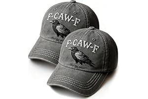 F Caw F Hat, F-Caw-F Hat Fcawf Crow Cawf Cap, Embroidered F Caw Off Hats Adjustable Soft Washed Baseball Caps