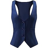 V VOCNI Suit Vest for Women Waistcoat Vintage Steampunk Dressy Casual Racerback Vest Jacket