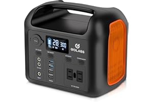 GOLABS Portable Power Station, 299Wh LiFePO4 Backup Battery 300W Pure Sine Wave AC (600W Peak) Car Outlets PD 60W QC3.0 Solar Generator Power Bank for Camping, Emergency, CPAP