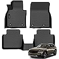 Auxko All Weather Floor Mats Fits for Mazda CX-50 2023 2024 2025 Not for Hybrid TPE Rubber Liners CX50 Accessories All Season Guard Odorless Anti-Slip Mats for 1st & 2nd Row Black