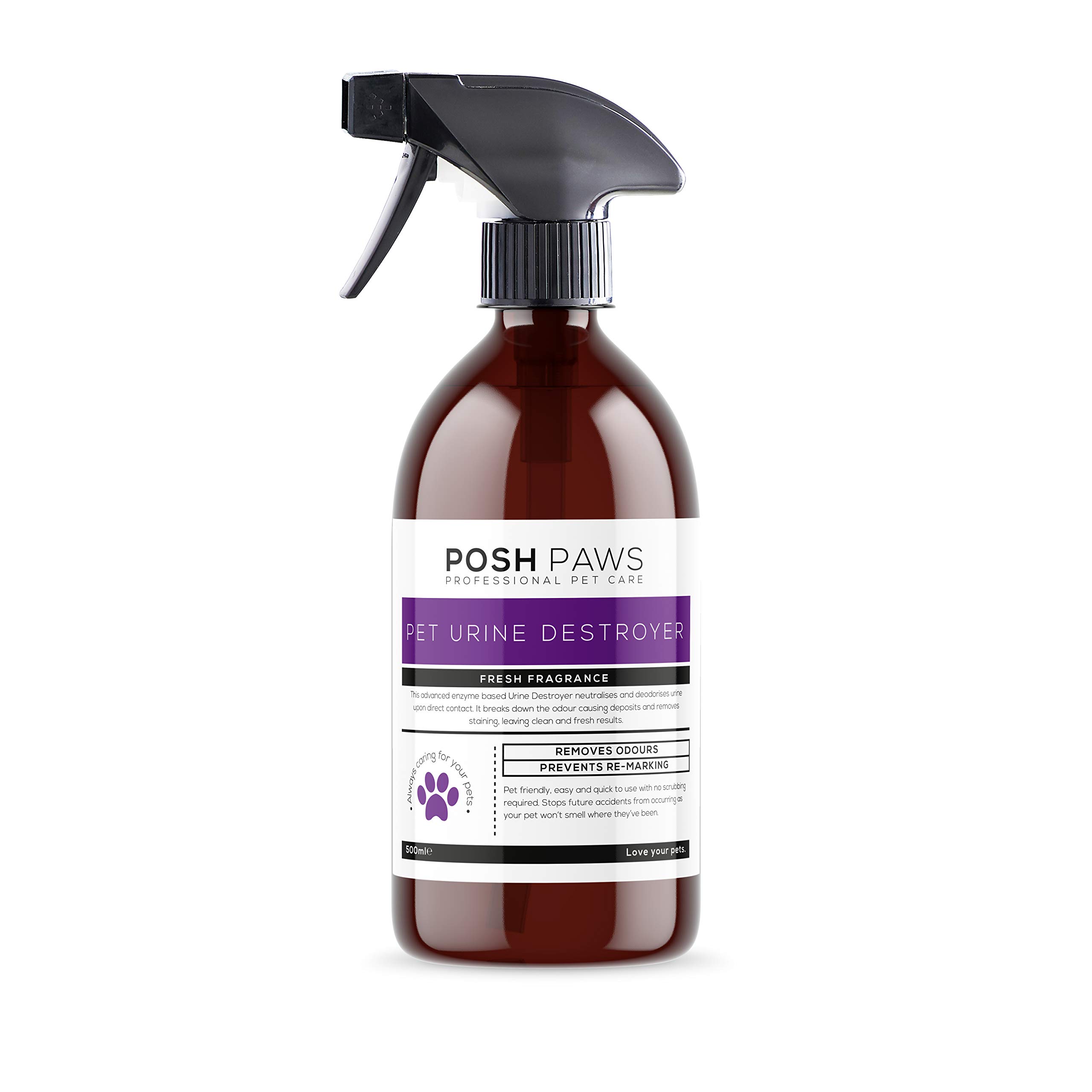 Posh Paws Pet Urine Destroyer Remover, 500ml, clear