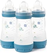 MAM Easy Start Anti-Colic Baby Bottles 3 Pack 260ml Self Sterilising Medium Flow