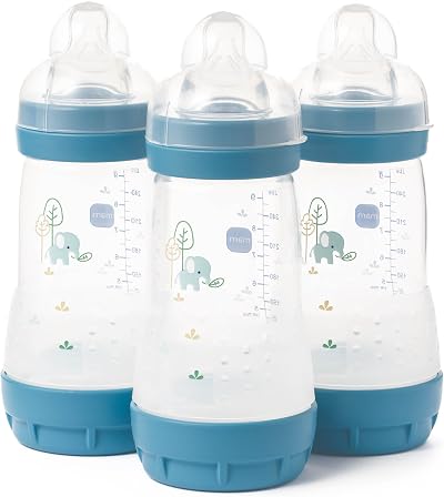 MAM Easy Start Anti-Colic Baby Bottles 3 Pack 260ml Self Sterilising Medium Flow