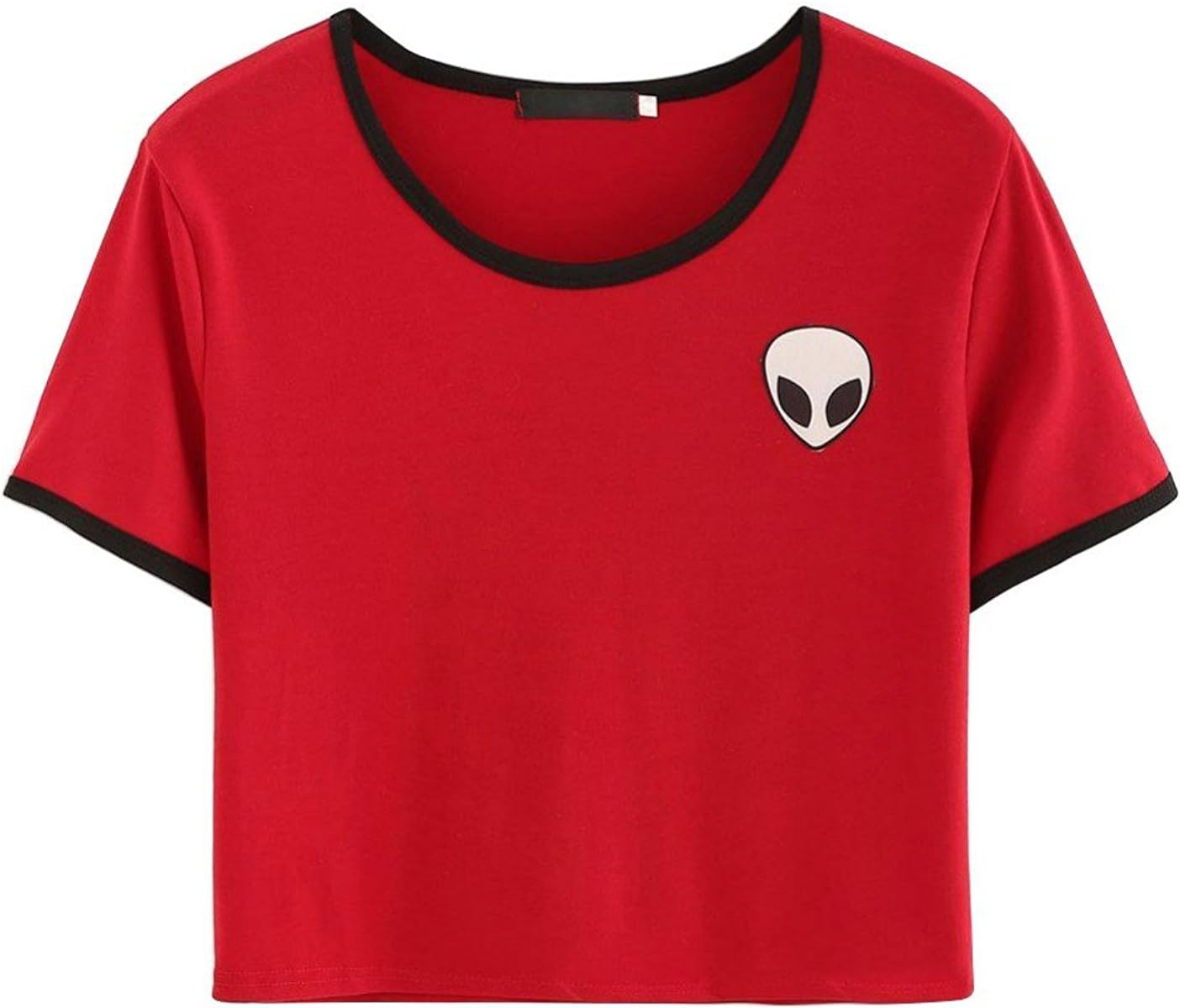 UR Ladies Teen Girls Short Sleeve Funny Cute Alien Crop Top T-Shirt