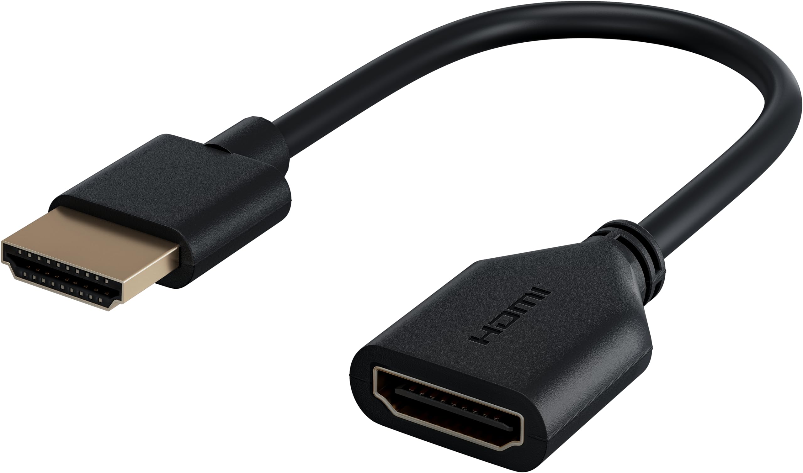 goobay 64824 HDMI Flex Adapter 4K @ 60Hz / Extension for HDMI Cable/HDMI Extension Cable/HDMI Connector/Flexible and Flexible/for Monitors, PS5, Xbox, Apple TV/Black / 10 cm