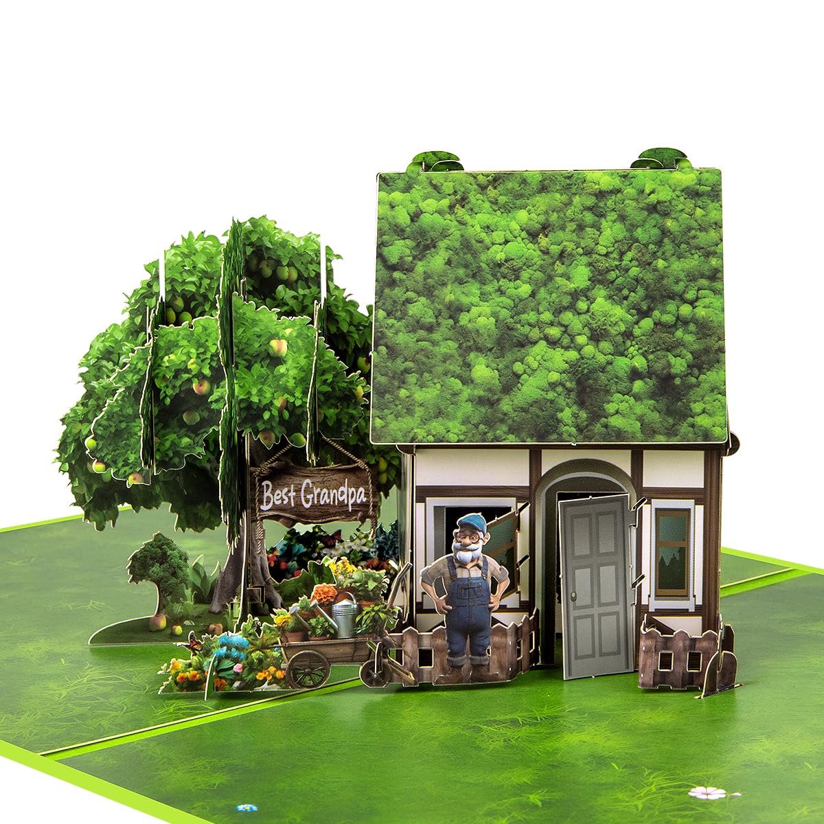 CNLITIHEKA Pop Up Card for Dad, Happy Father's Day Card for Grandpa, 3D Pop up Greeting Card for Husband, Retirement Card for Old Men with Envelope.