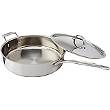 Cuisinart 733-30H Chef's Classic Stainless 5-1/2-Quart Saute Pan with Helper Handle and Cover, Silver