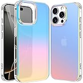 RIERBUBU Compatible with iPhone 16 Pro Max Case, Iridescent Phone Case Color Gradient Effect Slim Hard Protective Cover Anti-Scratch Shockproof Case for iPhone 16 Pro Max