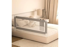 IKARE Bed Rail for Toddlers, New Upgraded Infants Safety Bed Guardrail with 28 Gears Adjustable Heights, Baby Bed Rail Guard for Queen, King Mattress (1 Side 74.8" x 30")