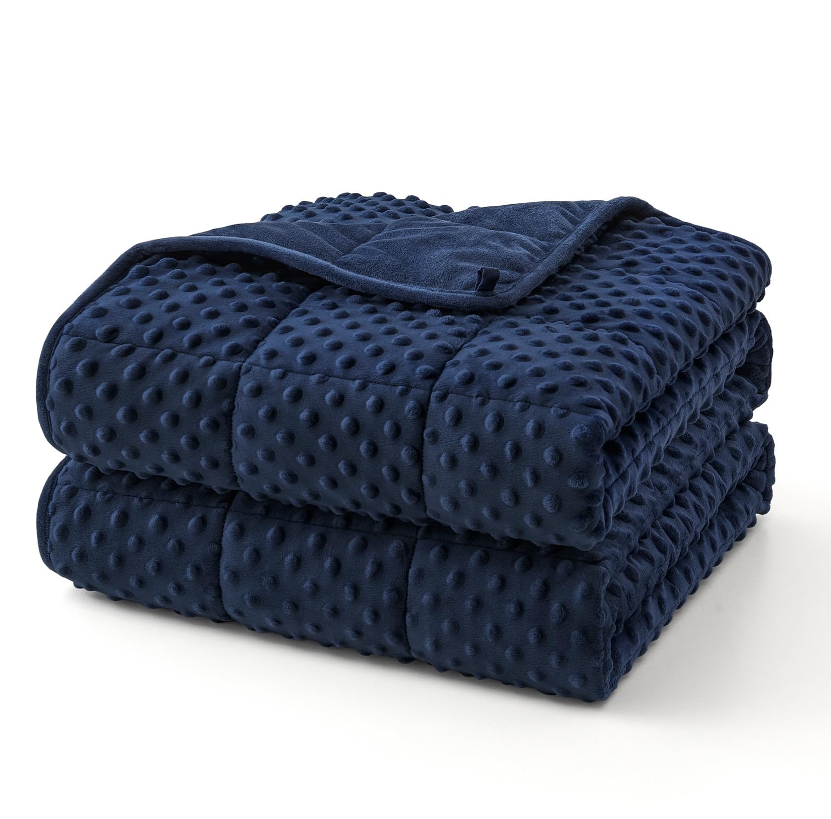 Photo 1 of Topcee Weighted Blanket for Adults (12lbs 48"x72"), Minky Dots Heavy Blanket for 110-130lbs Sleeping, Soft, Cozy and Cooling Weighted Throw Blankets, Machine Washable, Blue