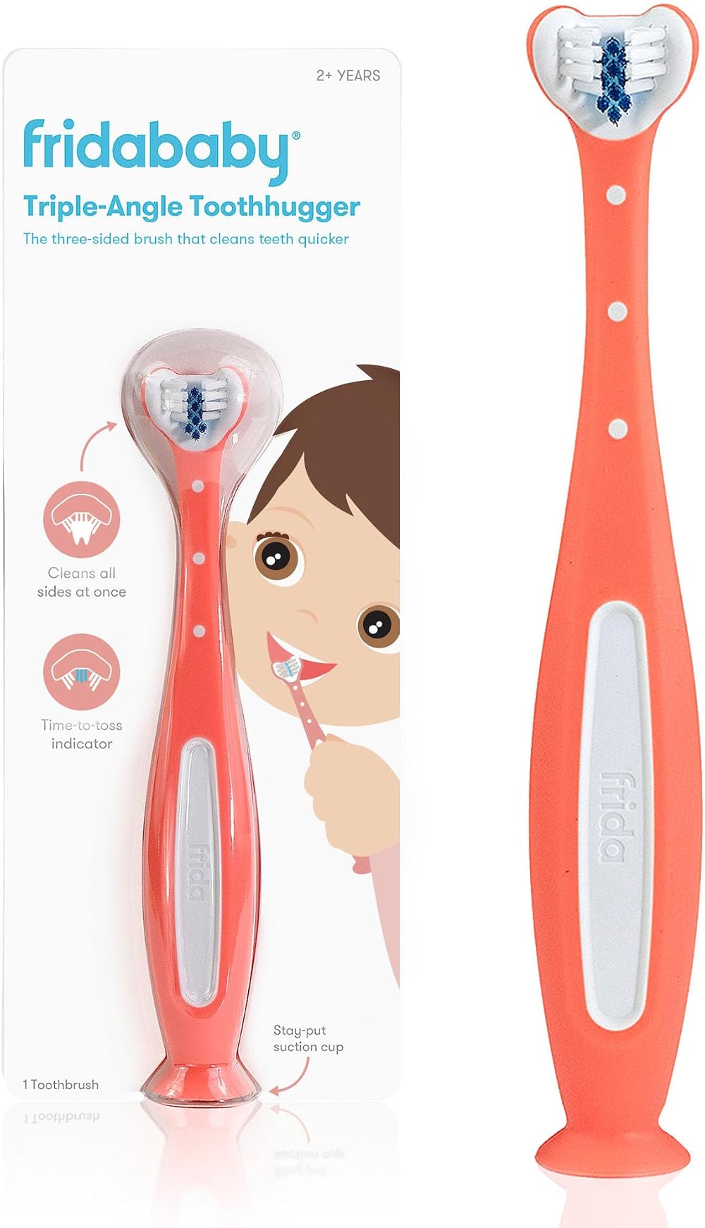 Frida Baby Toothhugger U-Shaped Toddler Toothbrush Pink 3-Sided Bristles